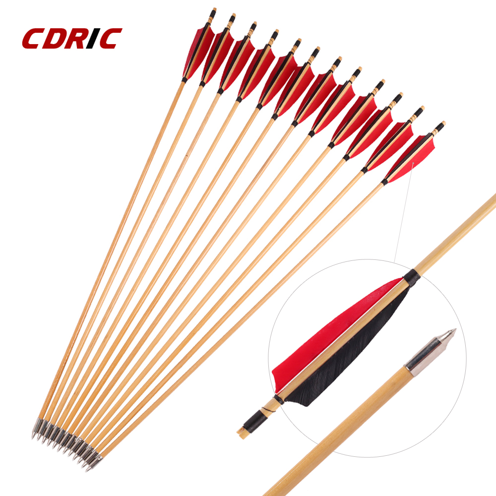 Archery Target Face - 6/12/24 Stück traditionelle Holzpfeile, handgefertigt mit