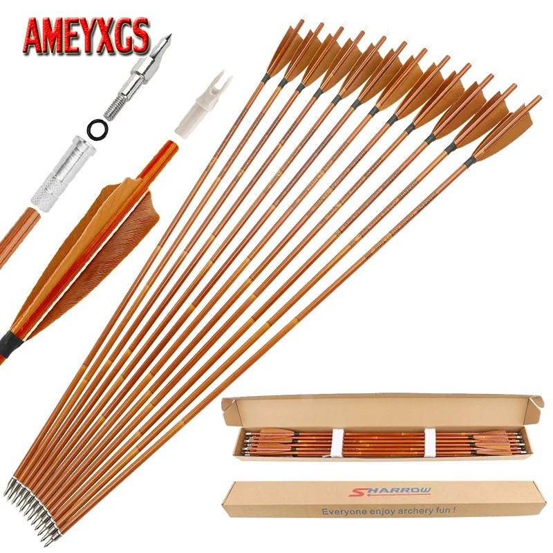 Archery Target Face - 6/12 Stück gemischte Carbonpfeile SP500 31,5