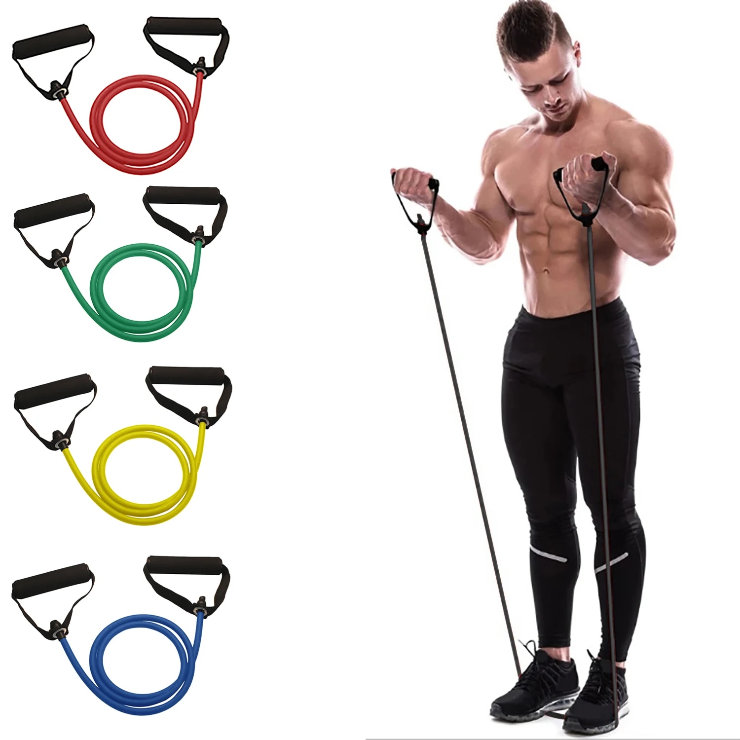 Sports Equipment Club - Widerstandsbänder mit Griffen, Übungsbändern, Trainingsbänder mit