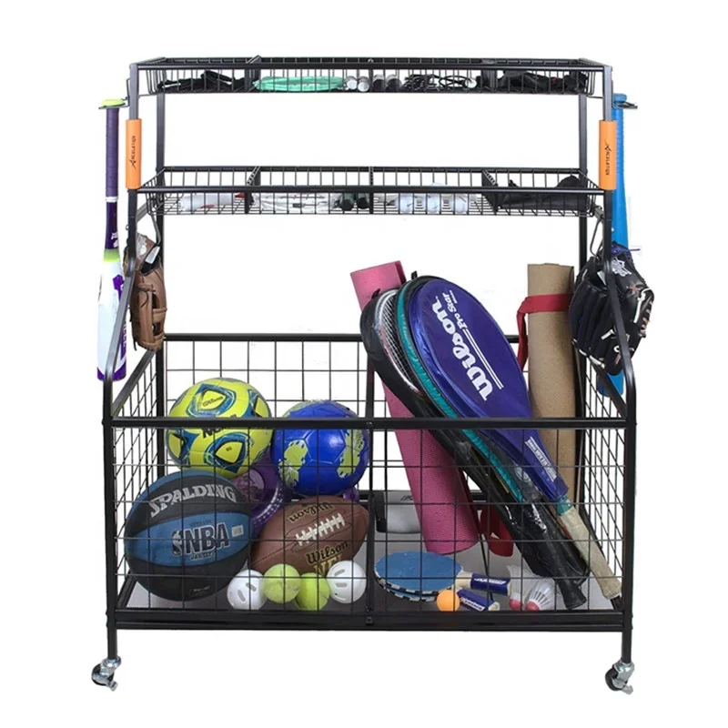 Sports Equipment Garage Storage - 2026 Garagen-Sportausrüstungs-Organizer mit Körben und Haken,