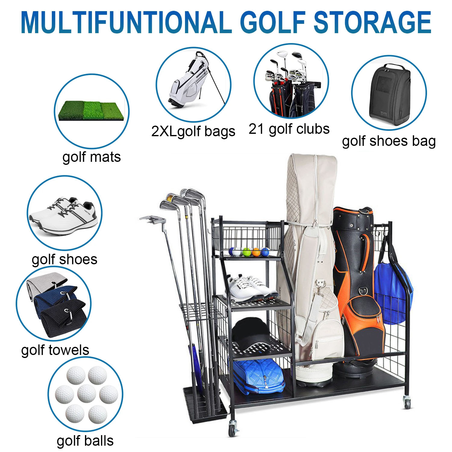 Golftaschenaufbewahrung, Garag – Sports Equipment Garage Storage Bewertung und Preis