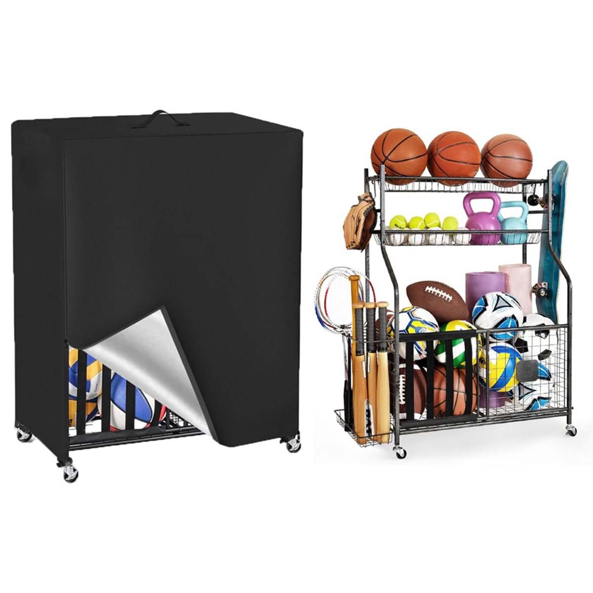 Basketball Rack Abdeckung Gara – Sports Equipment Garage Storage Bewertung und Preis