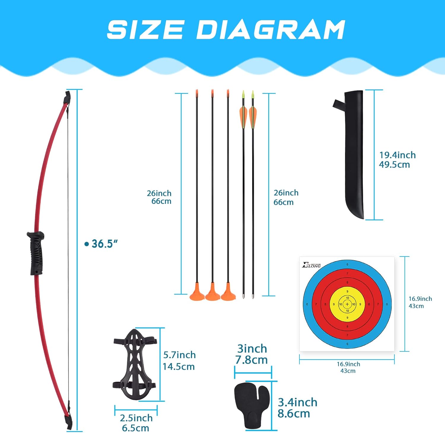 Recurve-Bogen- und Pfeilset fü – Archery Target Face Bewertung und Preis